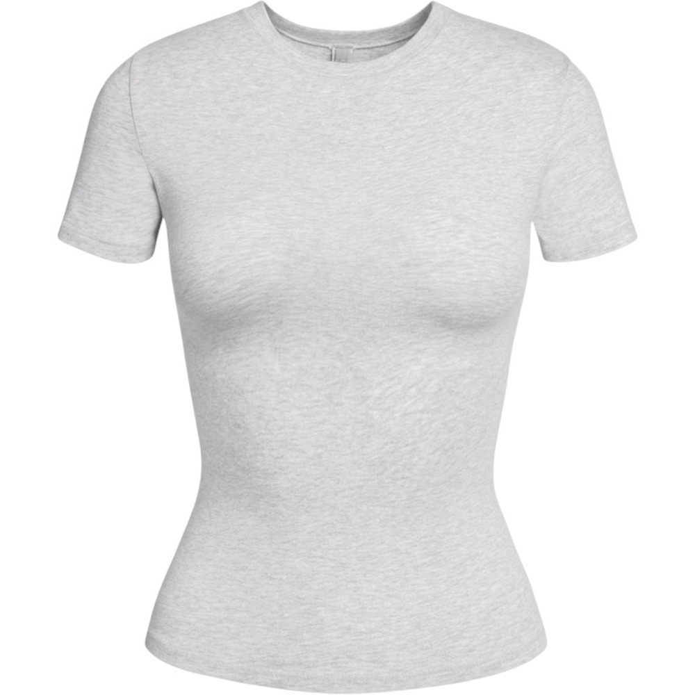 Skims Cotton Jersey T-Shirt Light Heather Gray AP-TSH-0638 Medium